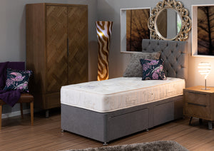 Divan Base including Oak King Mattress
