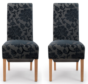 Hudson Dining Chair Baroque Charcoal (Pair)