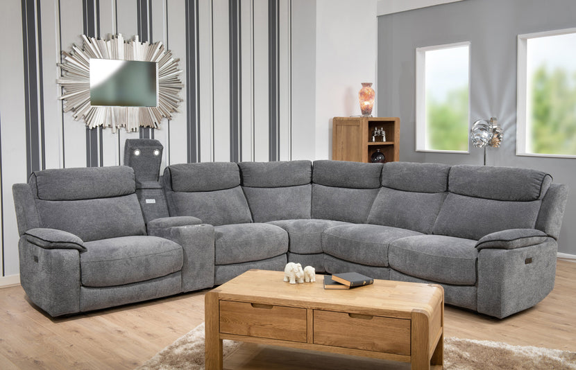 Peru Corner Sofa (Electric Recliner with USB and Lights)