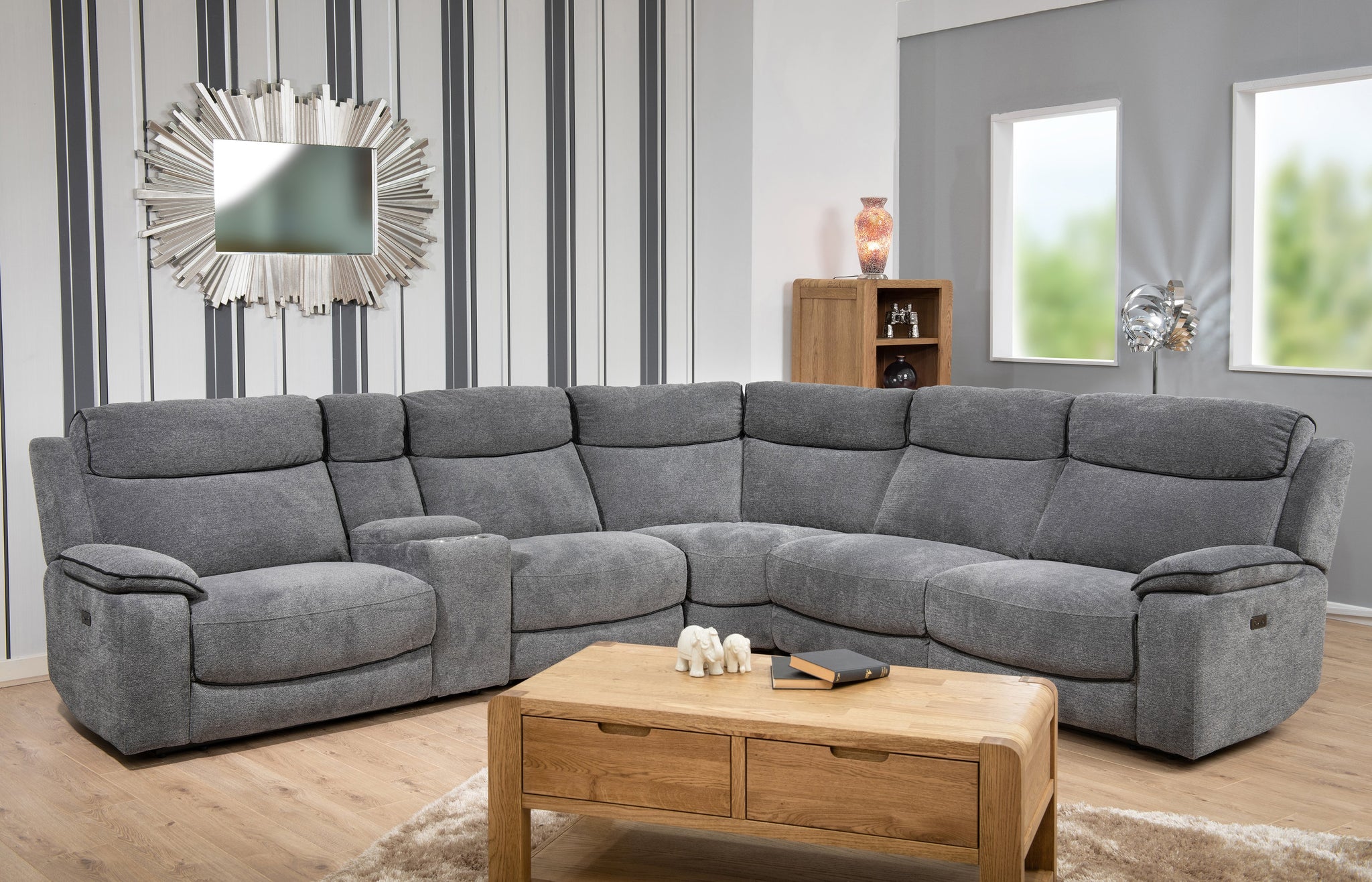 Peru Corner Sofa (Electric Recliner with USB and Lights)