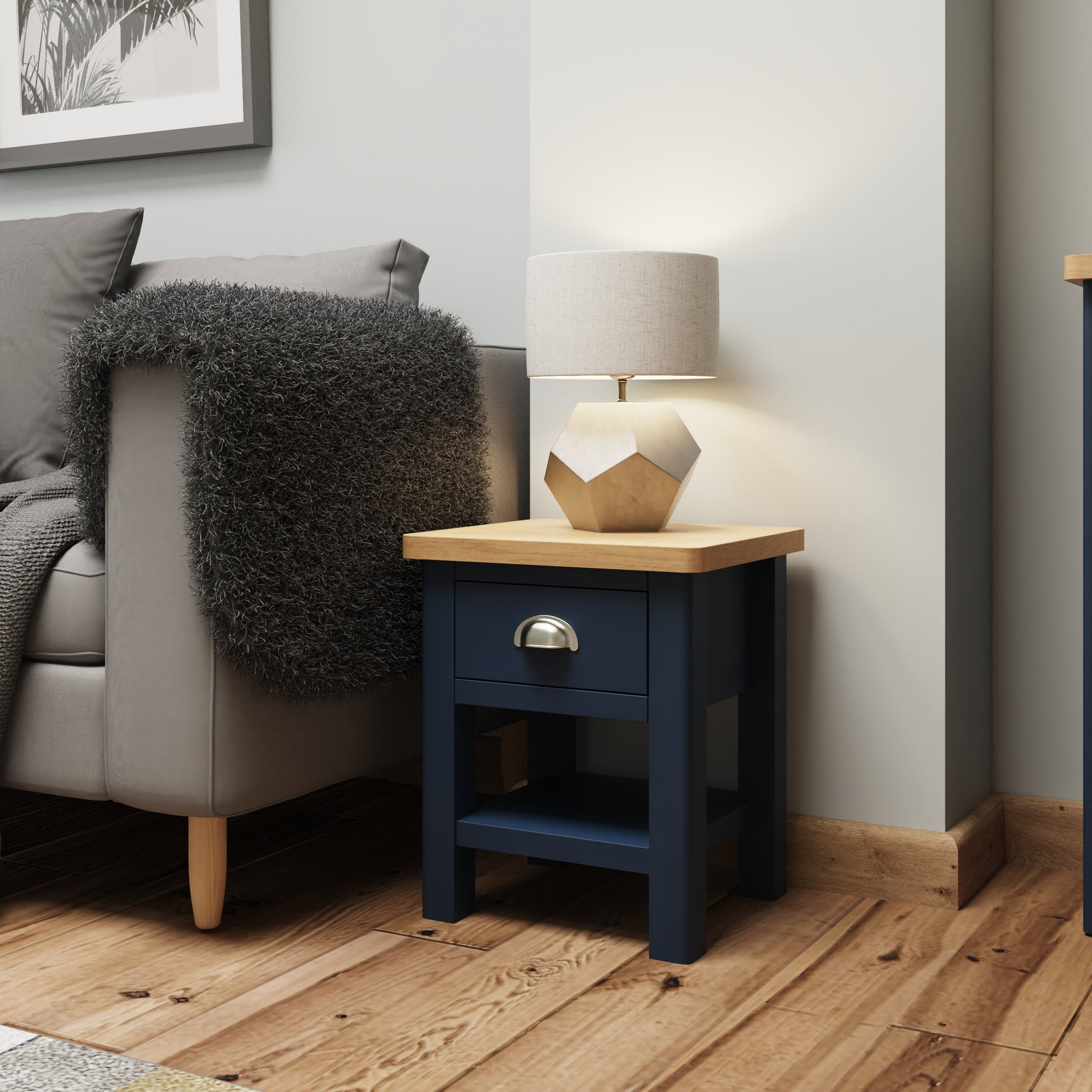 Midnight 1 Drawer Lamp Table