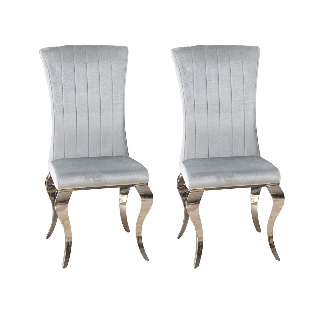 Nicole Dining Chair Silver (PAIR)