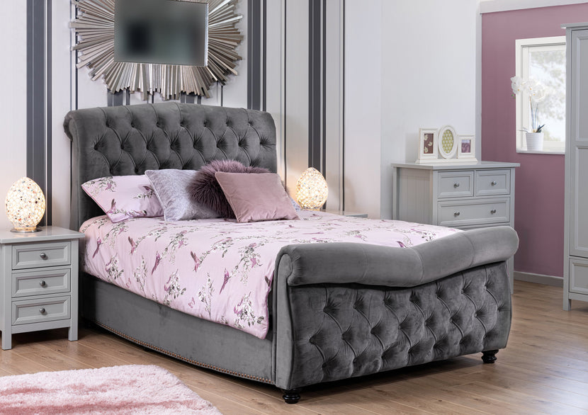 Belgravia Ottoman Bedframe Silver