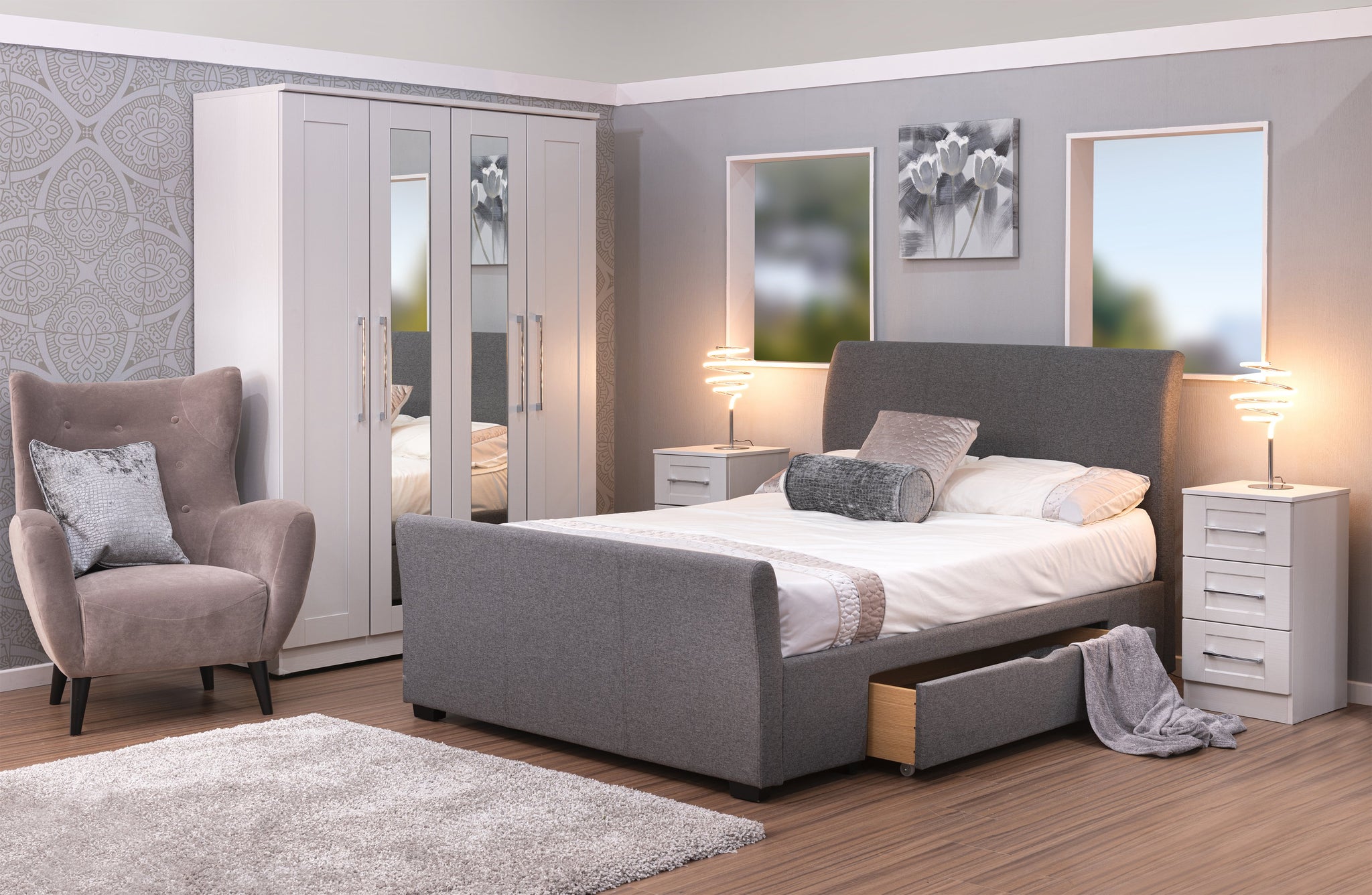 Phoenix Bedframe with 2 Drawers