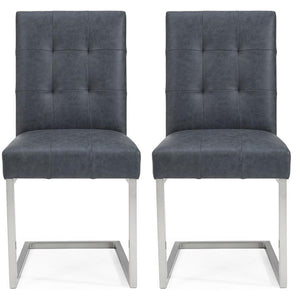 Toulouse Upholstered Cantilever Chair Mottled Black (Pair)