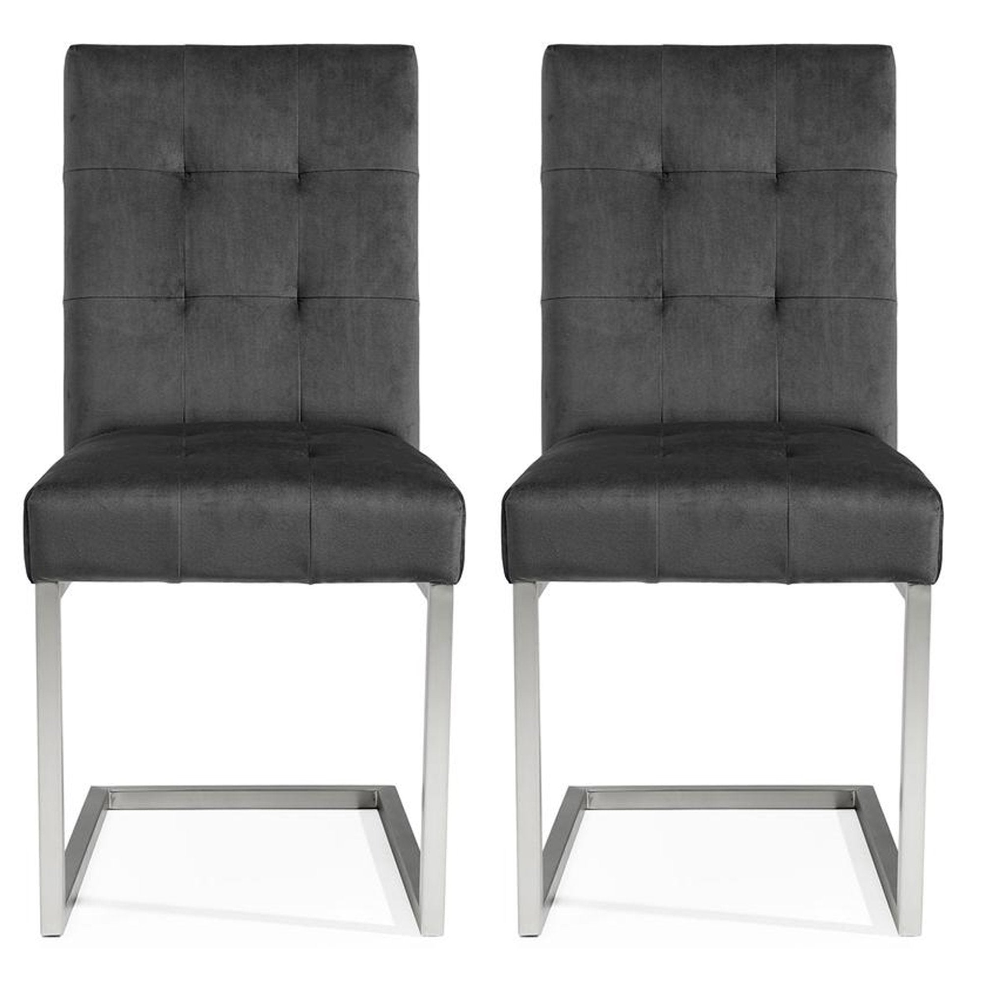 Toulouse Upholstered Cantilever Chair Gun Metal (Pair)