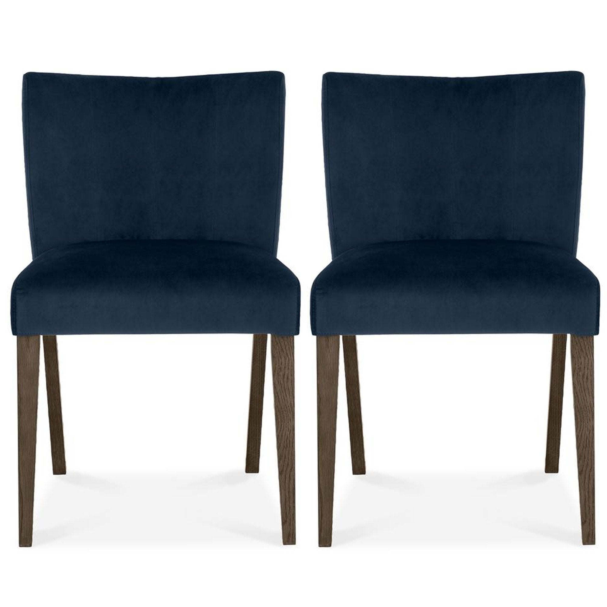Tuscany Dark Oak Low Back Chair Dark Blue (Pair)